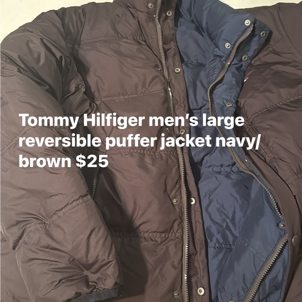 Tommy Hilfiger Navy and Brown Puffer Jacket